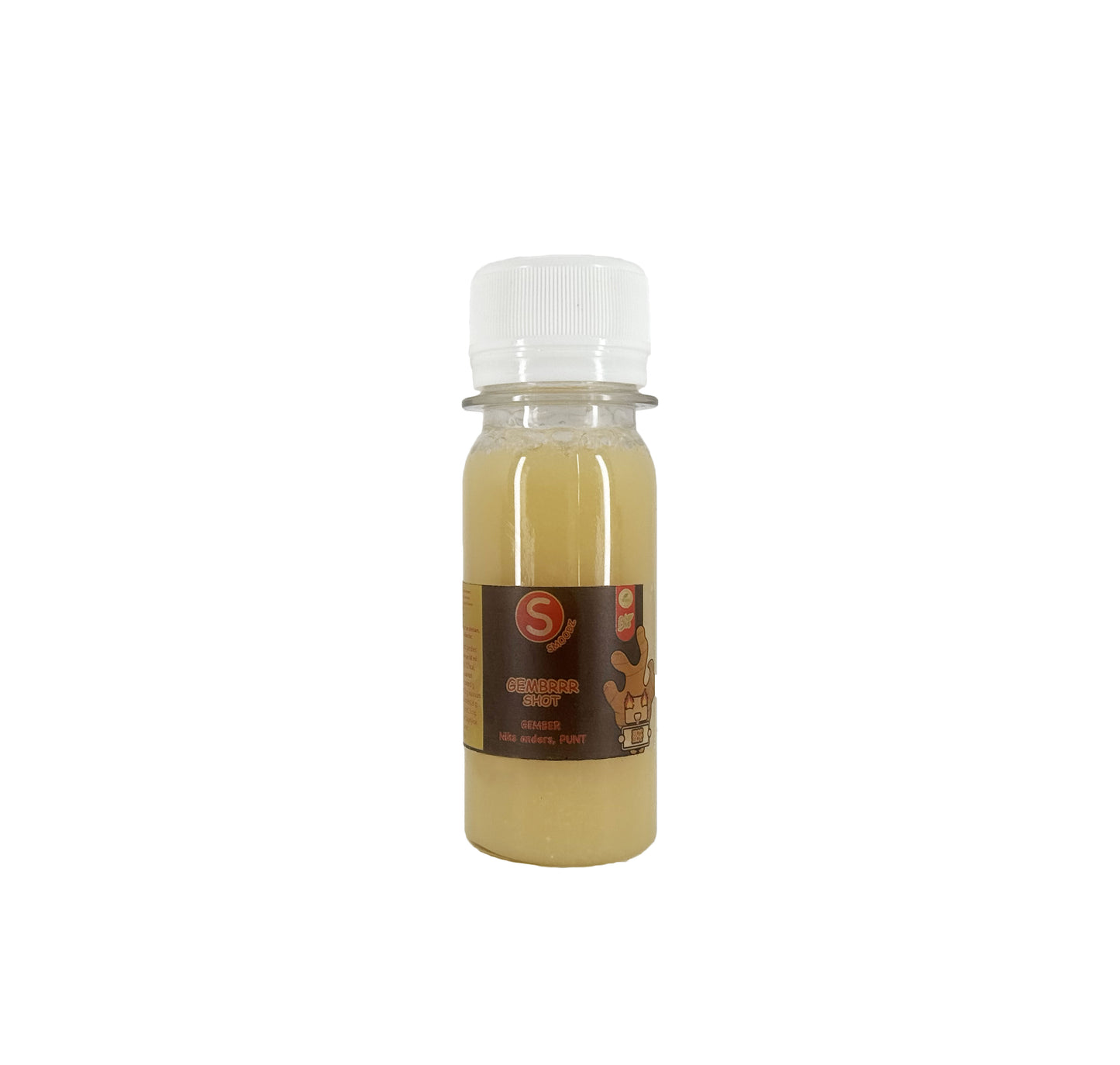 60 ml Puur Gember Shot: een biologisch drankje met pure gember, perfect voor een energieboost.