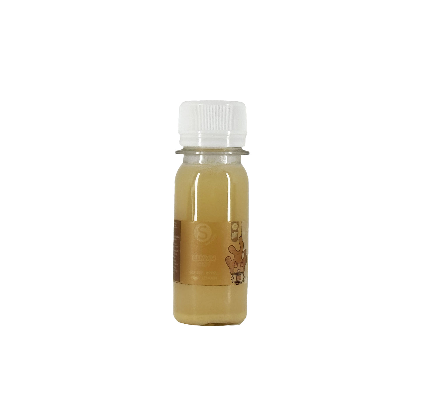 Flesje bio Gemberhot met gember, appel, peer en limoen, perfect voor een gezonde boost.